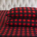 Elegant Comfort Ultra Soft 4-Piece 100% Turkish Cotton Flannel Sheet Set - Buffalo Check Plaid Flannel Sheets, Warm And Cozy Pre