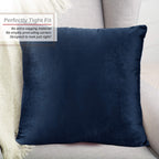 Nestl Throw Euro Pillow Covers, Cozy Velvet Decorative Pillow Covers 26 X 26 Inches, Soft Solid Couch Pillow Case For Sofa, Bed And Car, Set Of 2 - Navy Blue