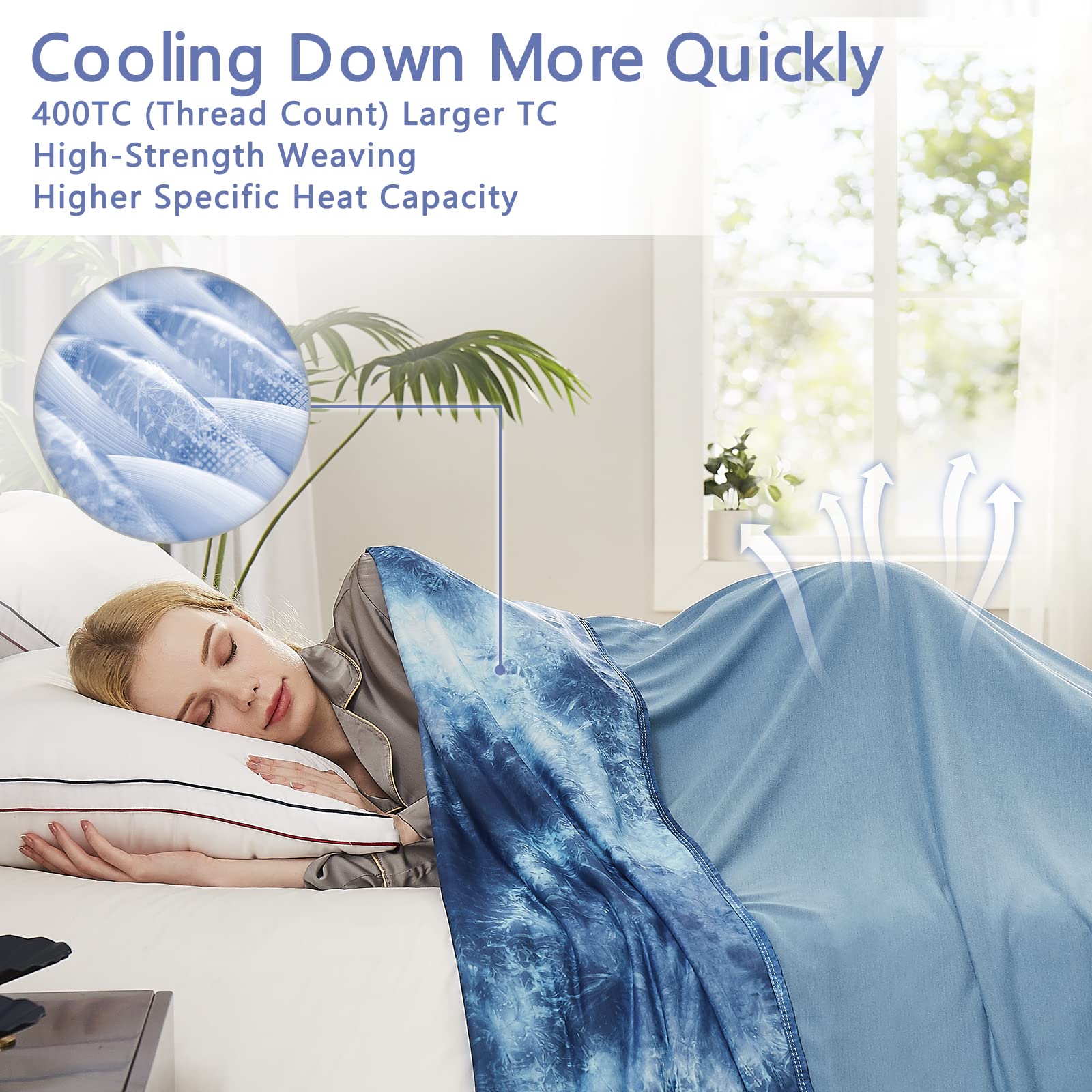 Topcee Cooling Blanket (90''X90''Queen Size) For Hot Sleepers And Night Sweats,100% Oeko-Tex Certified,Arc-Chill Q-Max >0.5 Cool