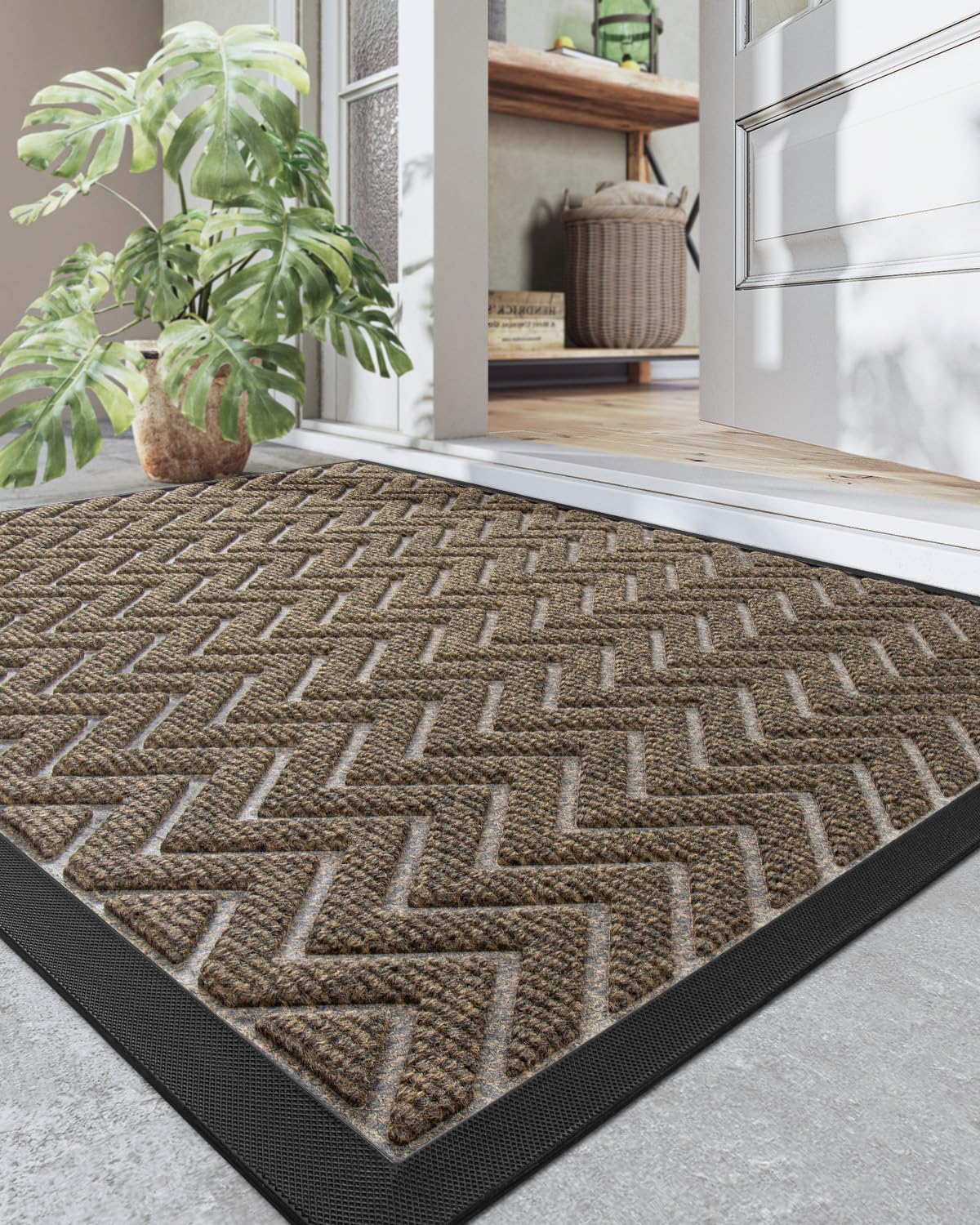 Dexi Door Mat Heavy Duty Outdoor Indoor Doormat, Stain And Fade Resistant, Non Slip Front Door Mats, Patio Entryway Floor Mat, 4
