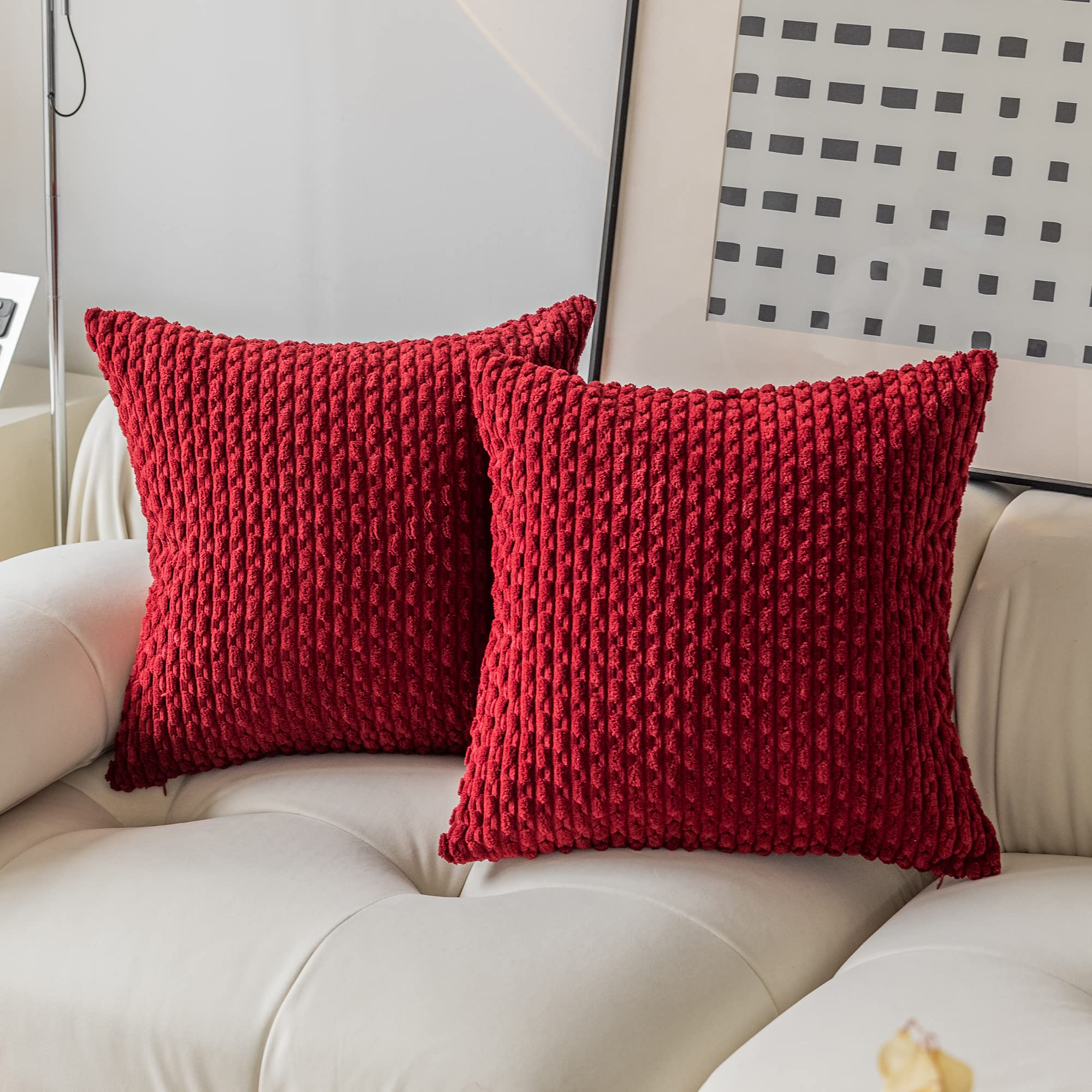 Kevin Textile Pillow Covers Cushion Cases Christmas Throw Pillow Cover Stripe Pattern Decorative Soft Corduroy Cushion Covers St