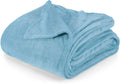Utopia Bedding Washed Blue Fleece Blanket Twin Size Lightweight Fuzzy Soft Anti-Static Microfiber Bed Blanket (90X66 Inch)