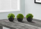 Monarch Specialties I 9552 Artificial Plant, 5' Tall, Grass, Indoor, Set of 3, Decorative, Green Plants, Black Pots