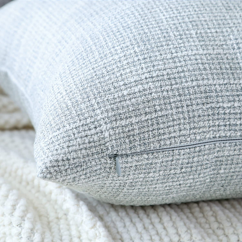 Otostar Linen Throw Pillow Covers Set Of 2 Decorative Square Pillowcases Cushion Covers 16X24 Inch For Home Decor Sofa Bedroom Car 40 X 60 Cm Blue Grey