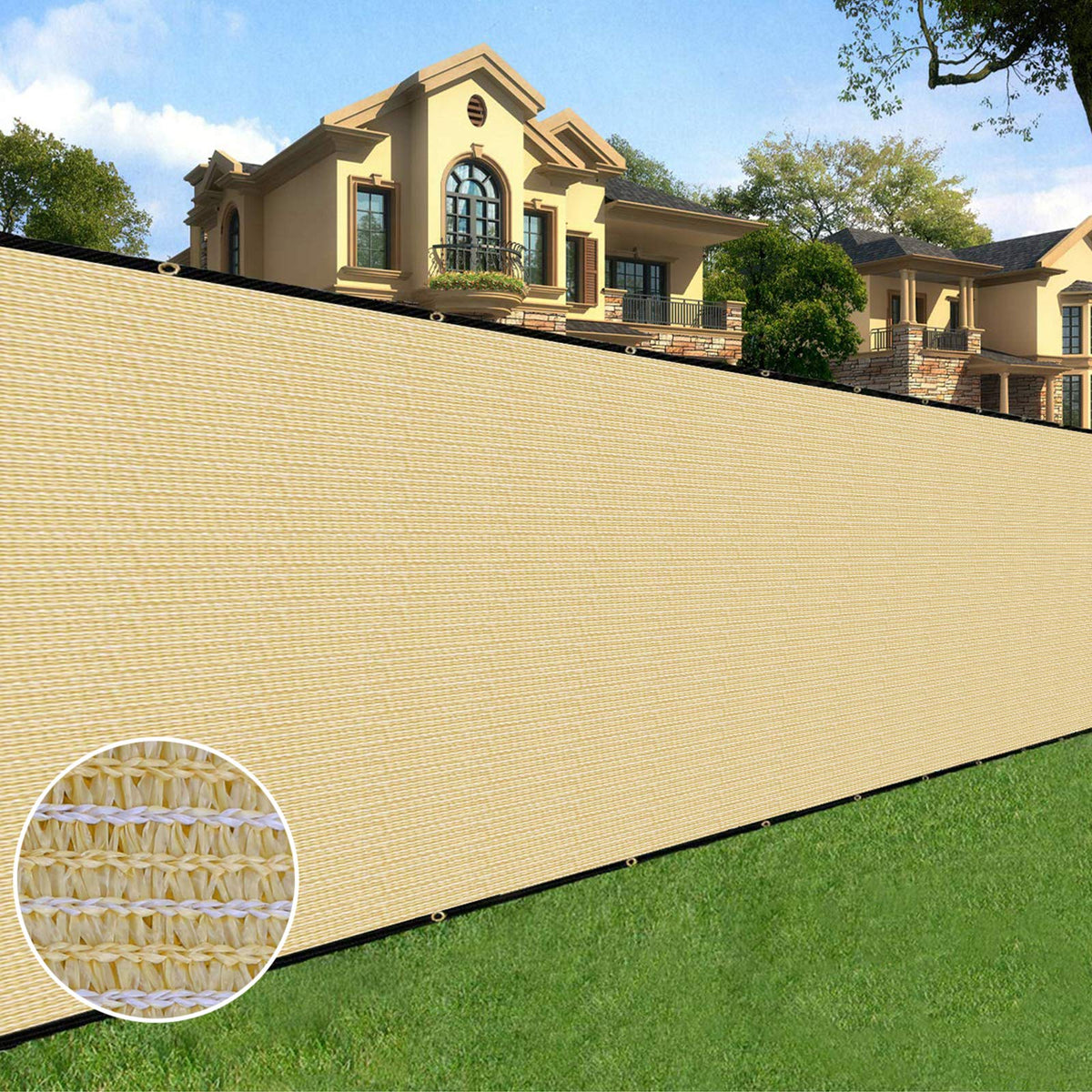 Sunnyglade 4 Feet X 50 Feet Privacy Screen Fence Heavy Duty Fencing Mesh Shade Net Cover For Wall Garden Yard Backyard (4 Ft X 5