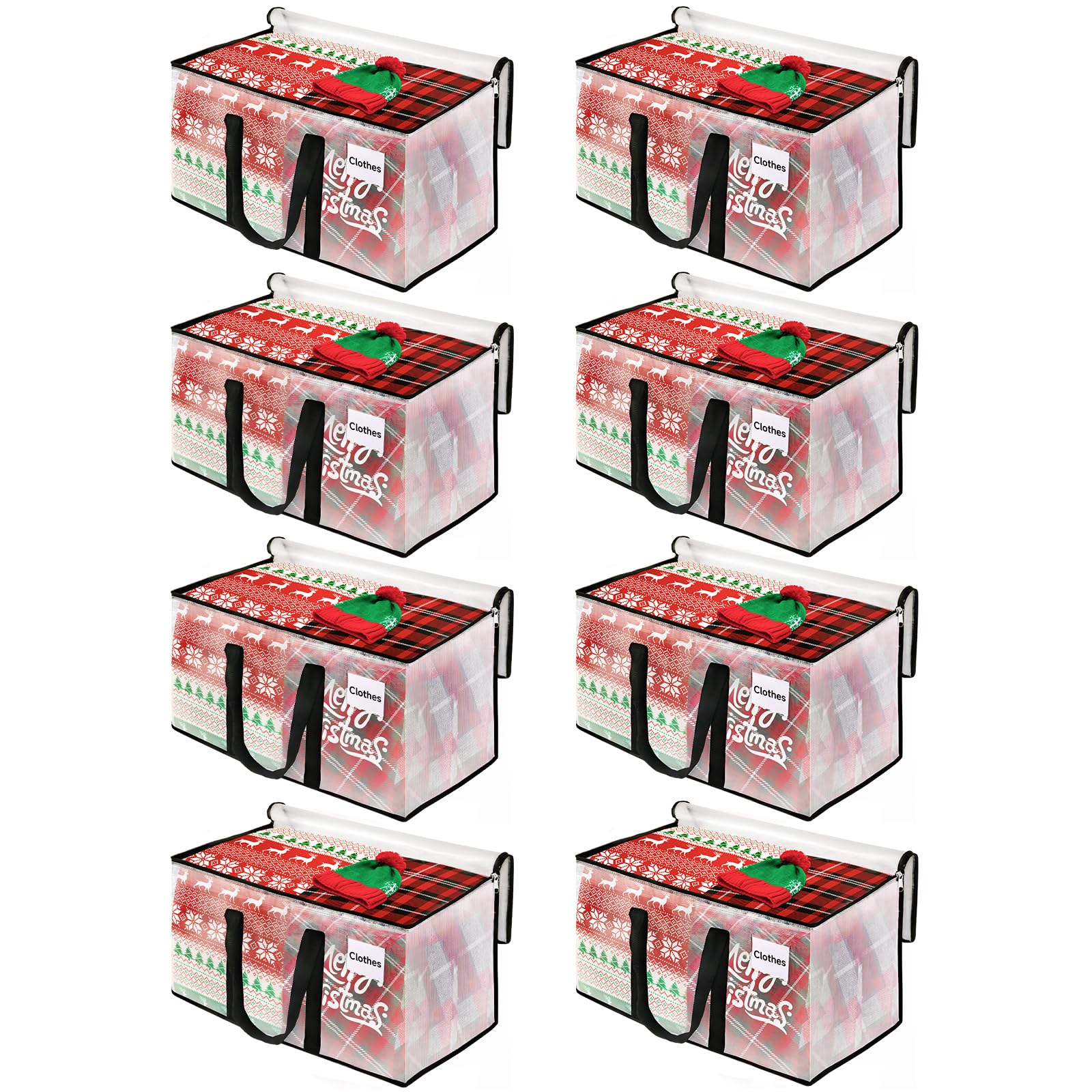 Blisstotes Moving Bags, 8-Pack Storage Bags, Moving Bags Heavy Duty Extra Large, Moving Totes, Clear Moving Bags, Reinforced Han