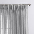 Lantime Grey Semi Sheer Curtains, Faux Linen Double Pleated Window Sheer Curtains Panels Drapery For Home, Hotel, Office, 100 W