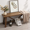 Wnutrees 43 Farmhouse Wood Bench, Narrow Bench, Long Bench Seat for Entryway, Living Room, Dining Room, Solid Wood, Natural