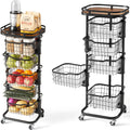 5 Tier Rotating Kitchen Storage Cart, Fruit Vegetable Potato Rack Stand