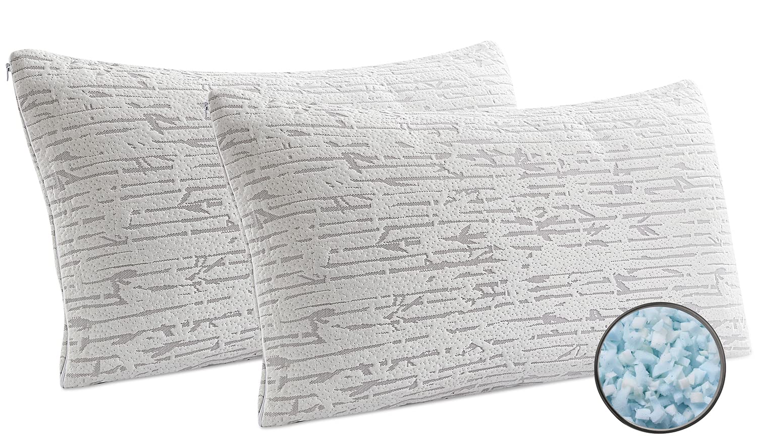 Clara Clark Memory Foam Pillow - King Size Set Of 2 Memory Foam Pillows, Rayon Derived From Bamboo Pillow, Cooling Pillow, Adjus