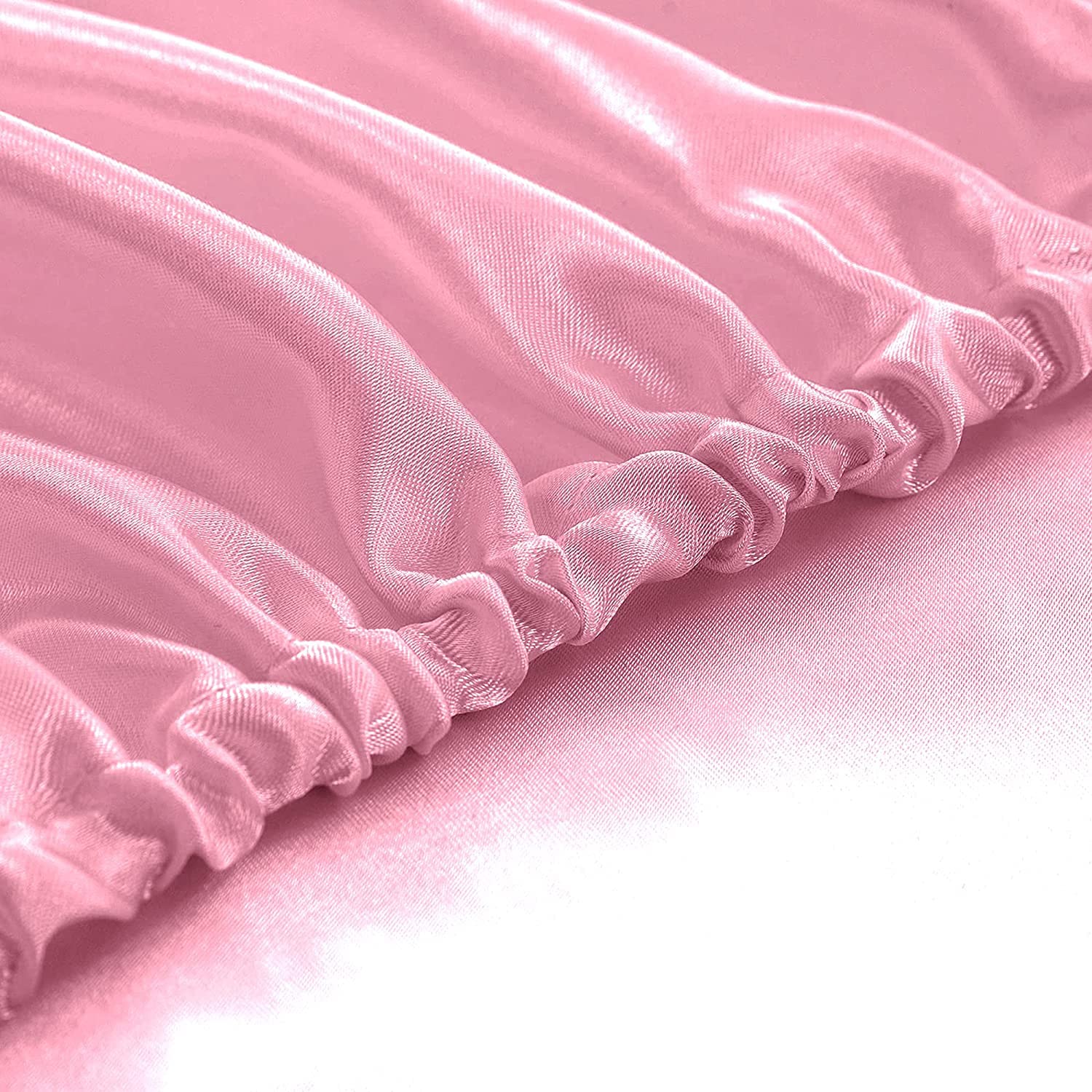 Homiest Pink Satin Fitted Sheet Twin Xl Size Fitted Bed Sheet, Deep Pocket Fitted Sheet Only, Luxury & Ultra Soft Bedding Fitted Sheet Single Bottom Bed Sheets Sold Separately