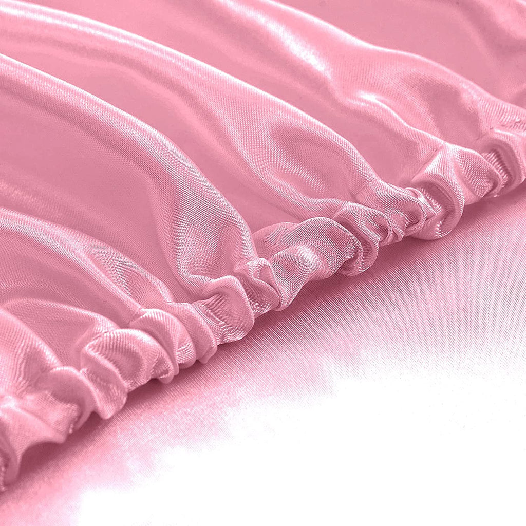 Homiest Pink Satin Fitted Sheet Twin Xl Size Fitted Bed Sheet, Deep Pocket Fitted Sheet Only, Luxury & Ultra Soft Bedding Fitted Sheet Single Bottom Bed Sheets Sold Separately