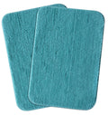Rubber Backing Anti Slip Microfiber Door Mat for Home and Bathroom, 60x40 cm (Pack of 2) (Aqua)