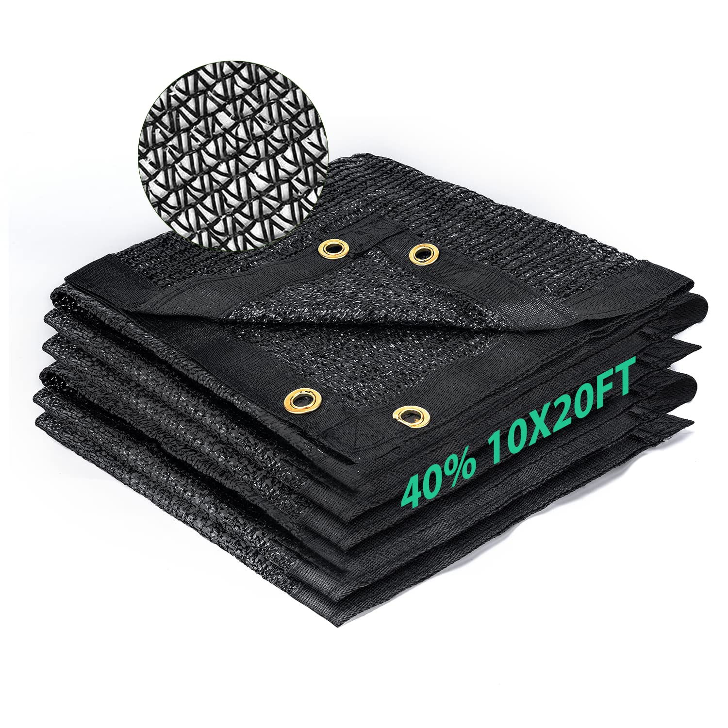 Kesfitt Garden 40% Shade Cloth, Resistant Sun Shade Net 10X20Ft Mesh Tarp With Hdpe Material And Reinforced Grommets Shade Trap