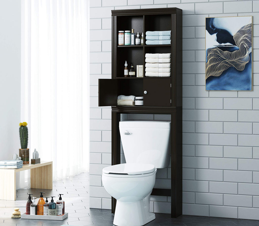 Spirich Over The Toilet Cabinet For Bathroom Storage, Over Toilet Storage Shelf, Bathroom Space-Saving Organizer, Espresso