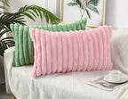 Panod Faux Fur Decorative Lumbar Throw Pillow Covers 14 X 24,Long Boho Lumbar Pillow Covers Pillow Case Cushion Case For Bed Sof