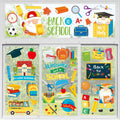 Whaline 8 Sheet Back to School Window Clings Stickers Gnome School Bus Pencil Double-Sided Static Window Decals for First Day of