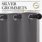 Nicetown Blackout Curtain Blind For Bedroom, Single Panel, W42 X L54 Inches, Grey/Gray, Thermal Insulated Grommet Blackout Room Darkening Drape/Drapery