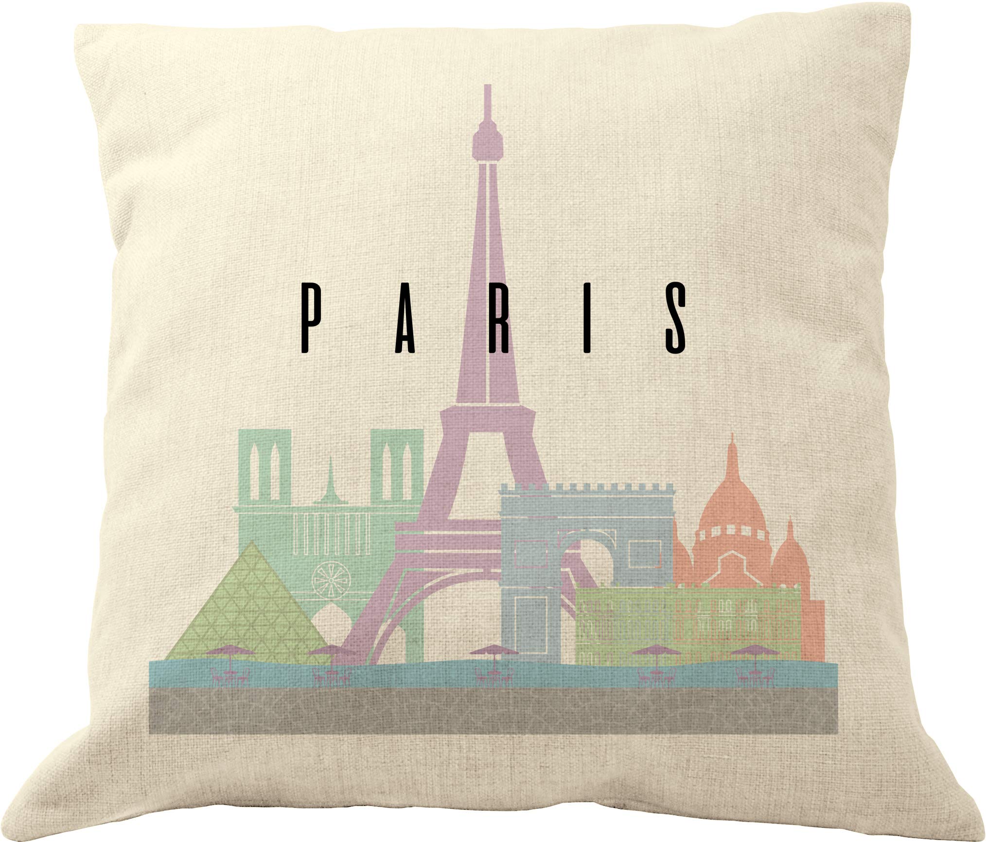 Drupsco Paris Throw Pillow Case - Paris Pillow Covers 18X18, Decorative Paris Pillows