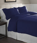 Pointehaven Flannel Oversized Duvet Set, King, Navy