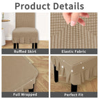 Easy-Going Dining Chair Covers Stretch Parsons Chair Slipcover With Skirt Chair Covers For Dining Room Restaurant Banquet (6 Pcs