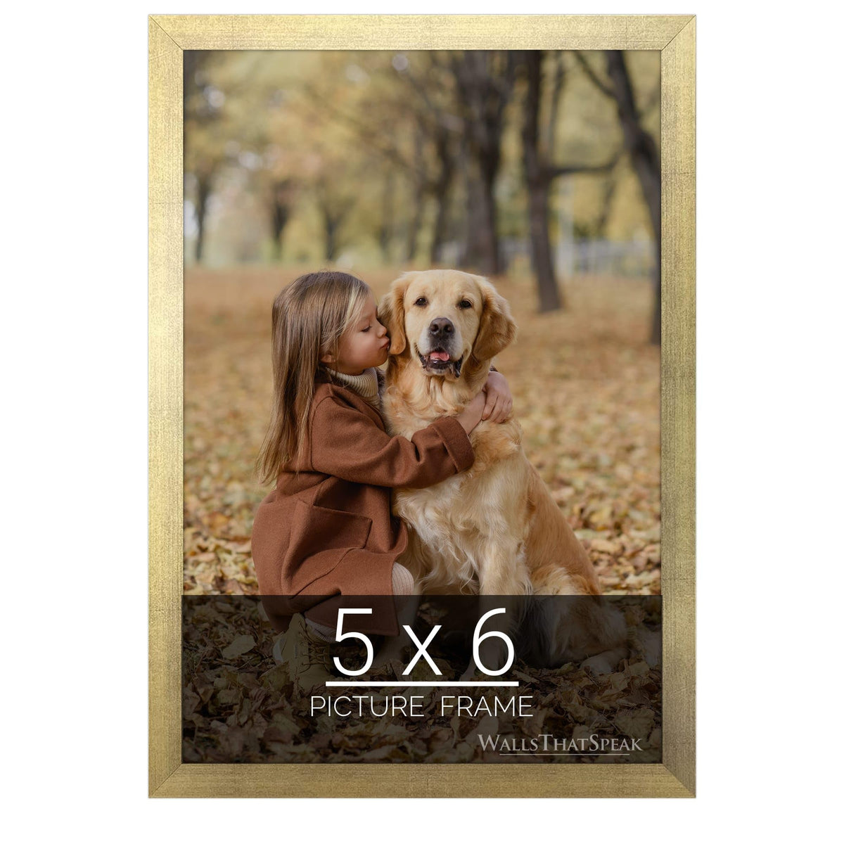 wallsthatspeak 5x6 Gold Picture Frame for Puzzles Posters Photos or Artwork