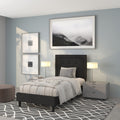 Flash Furniture Roxbury Twin Size Tufted Upholstered Platform Bed In Black Fabric