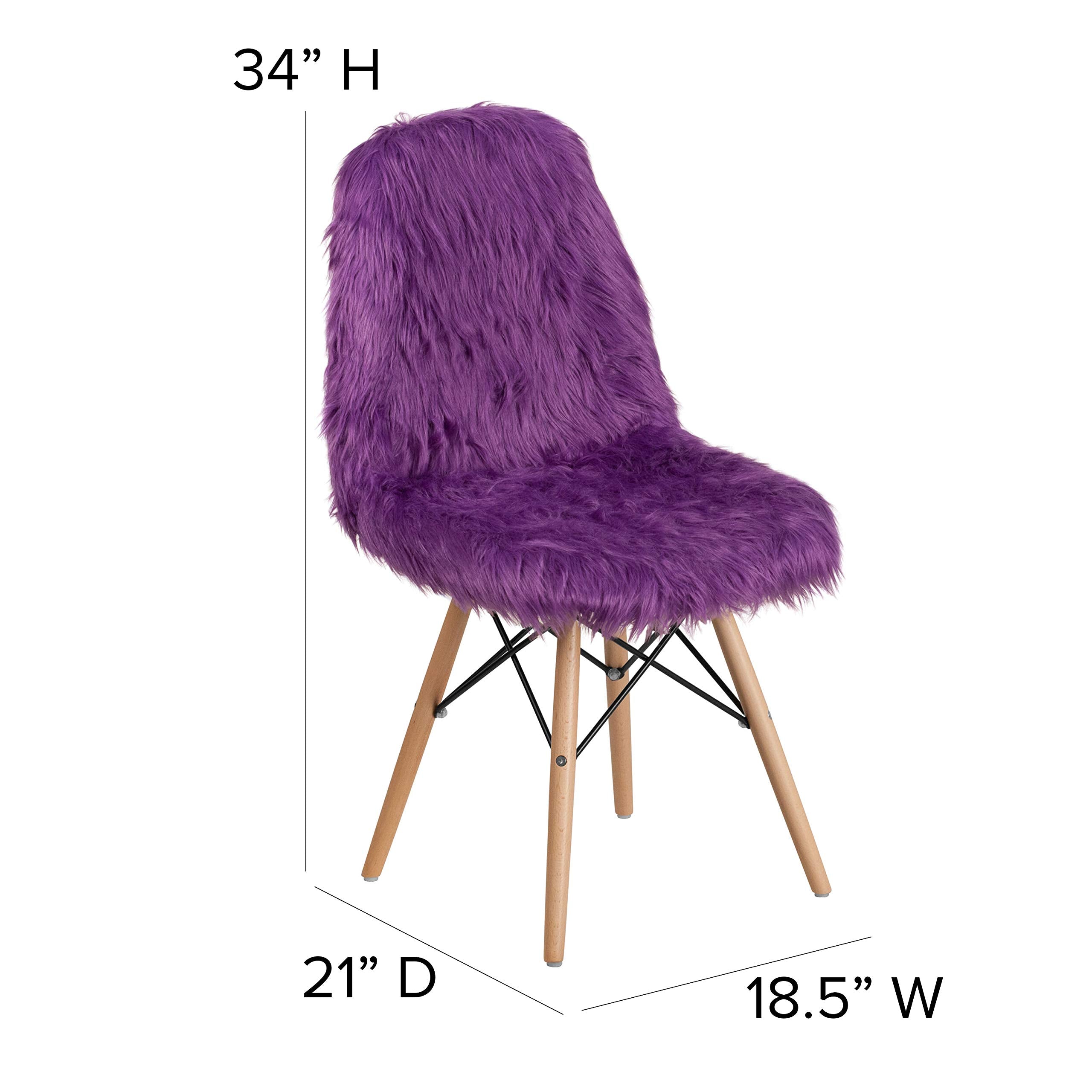 Flash Furniture Dinings, 1 Pack, Sponge, Fabric, Steel, Beechwood, Purple