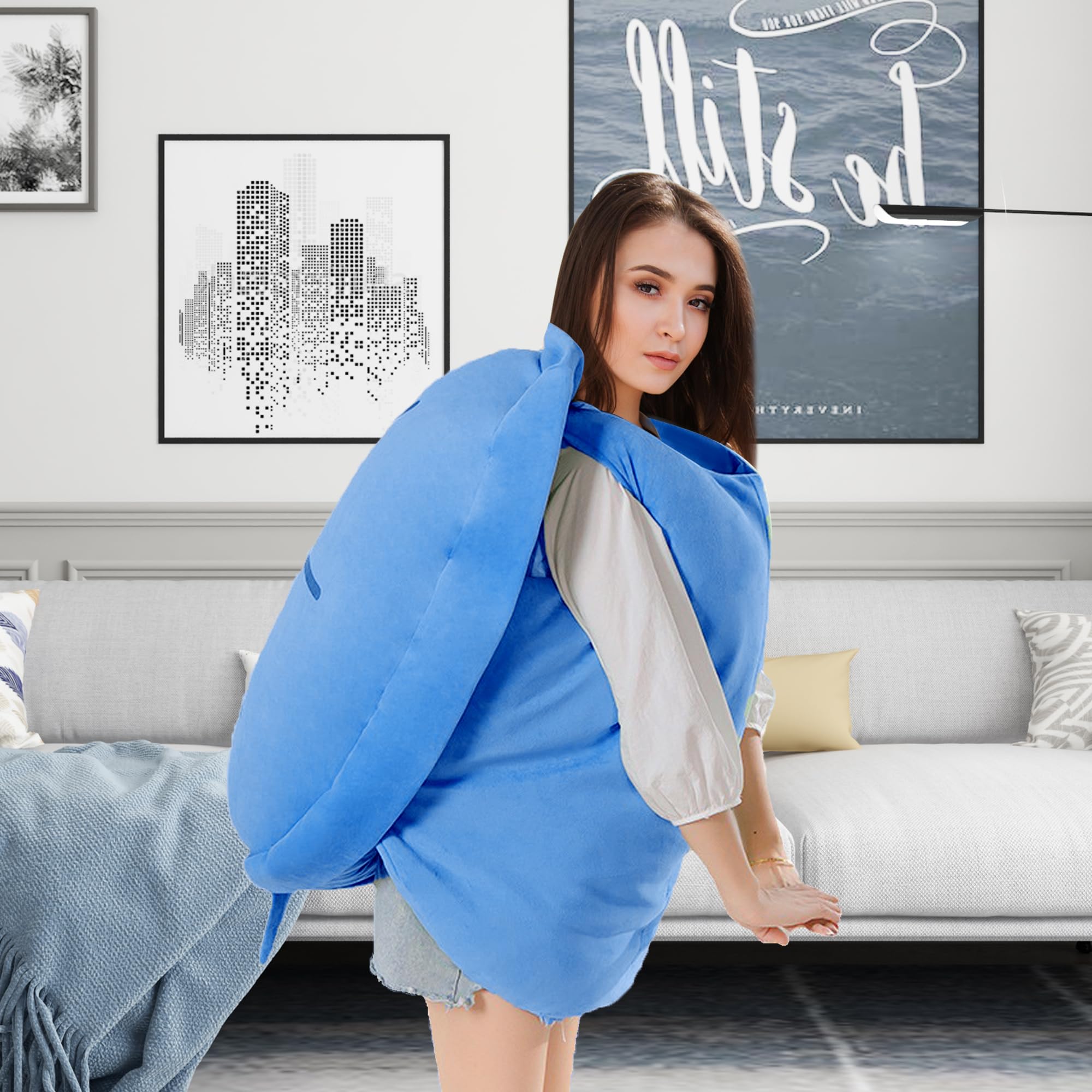 Cuecutie 40 Inch Wearable Turtle Shell Pillows Giant Tortoise Plush Pillow Green Turtle Shell Stuffed Animal Costume Plush Toy F