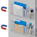 Jane Eyre Magnetic File Holder - 2Pcs Hanging File Organizer Magazine Document Paper Holders With 2Pcs Pen Holders For Classroom