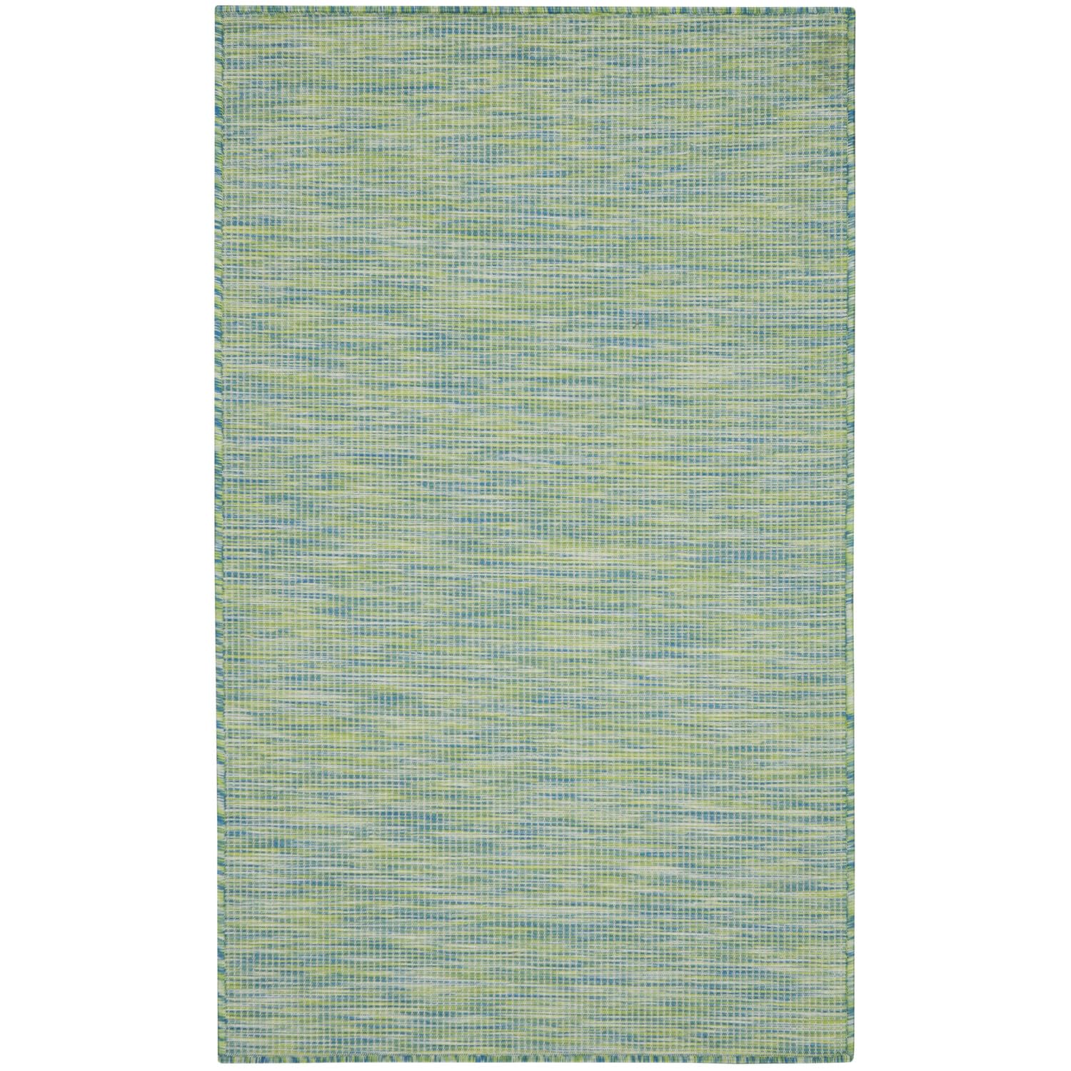 Nourison Positano Indoor/Outdoor Blue/Green 3' X 5' Area Rug, Easy Cleaning, Non Shedding, Bed Room, Living Room, Dining Room, B