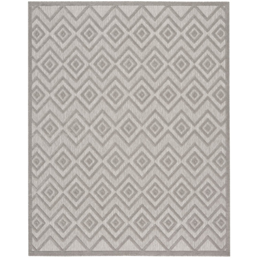 Nourison Versatile Indoor/Outdoor Silver Grey 7' X 10' Area Rug, Easy Cleaning, Non Shedding, Bed Room, Living Room, Dining Room, Deck, Backyard, Patio, High Traffic Area (7X10)