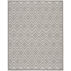 Nourison Versatile Indoor/Outdoor Silver Grey 7' X 10' Area Rug, Easy Cleaning, Non Shedding, Bed Room, Living Room, Dining Room, Deck, Backyard, Patio, High Traffic Area (7X10)
