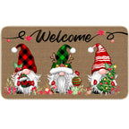 Trewave Christmas Welcome Decorative Doormat, Christmas Gnome Tomte Door Mat, Non Slip Rubber Backing Doormat, Outdoor Indoor En