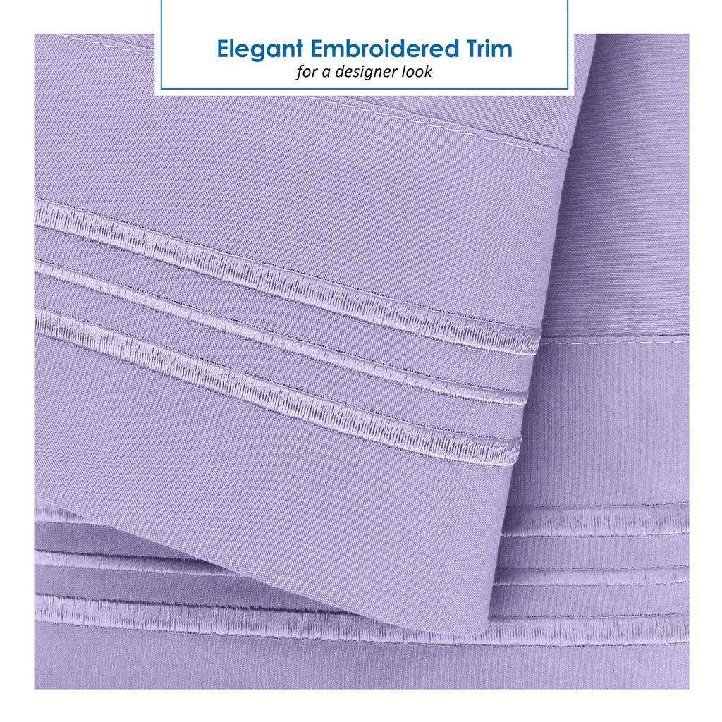 Nestl Lavender Rv Queen Sheets – Super Soft Rv Short Queen Sheets For Rv Camper, 4 Piece 1800 Microfiber Fitted Rv Sheets, Double Brushed Rv Bed Sheets Set, Camper Sheets And Pillowcases