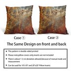 Brown Rust Metal Pillow Covers 18X18 In Gold Rusty Cinnamon Copper Bronze Metallic Pillow Cases Orange Teal Rustic Throw Pillows