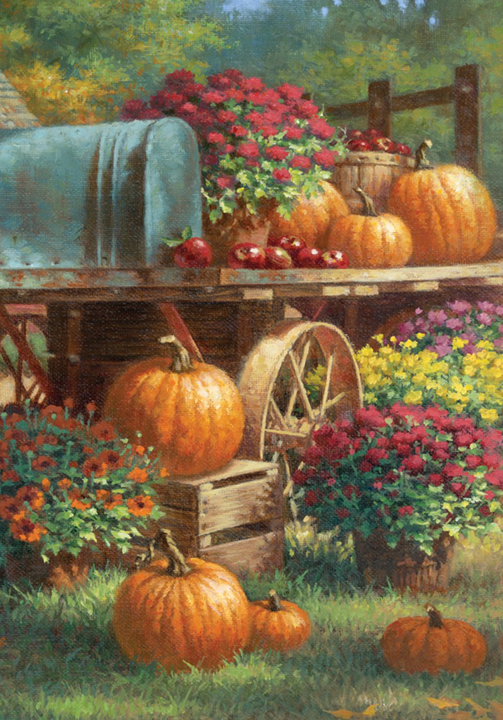 Toland Home Garden 119419 Farm Pumpkin Fall Flag 12X18 Inch Double Sided For Outdoor House Yard Decoration