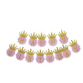 Futurekart Princess Glitter Happy Birthday Crown Banner for Girls Birthday Decoration