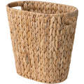 StorageWorks Wicker Waste Basket, Wicker Trash Basket with Built-in Handles, Handwoven Water Hyacinth Trash Can, Wicker Garbage 