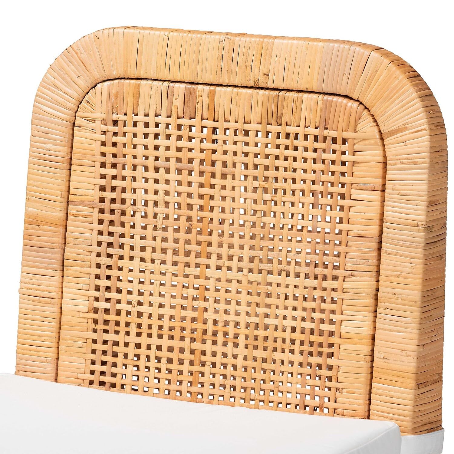 Zariah Modern Bohemian Rattan and Mahogany Wood Dining Chair Set - Thumbnail 5