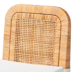 Bali & pari Zariah Modern Bohemian Natural Brown Rattan and Mahogany Wood 2-Piece Dining Chair Set
