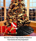 Shinybeauty Tree Skirt-Sequin Tree Skirt Christmas Tree Skirt Cross Stitch Kits Tree Skirt Glitter -0913S (48Inch, Black)