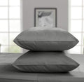 Threadmill Pillow Cases Standard Size | 1200 Thread Count 100% Supima Cotton Pillow Covers, Luxury Smooth Solid Sateen | Dark Gr