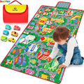 beetoy Car Rug Play Mat, 31.5X67 Car Mat Toy Car Mat with Roads for Kids Car Play Mats Car Rug Portable Anti-Slip City Life Educ