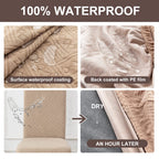 Genina Waterproof Dining Room Chair Covers Stretch Parsons Chair Slipcovers For Dining Room Kitchen Chair Protector Cover, Removable, Washable (2, Pattern1-Khaki)