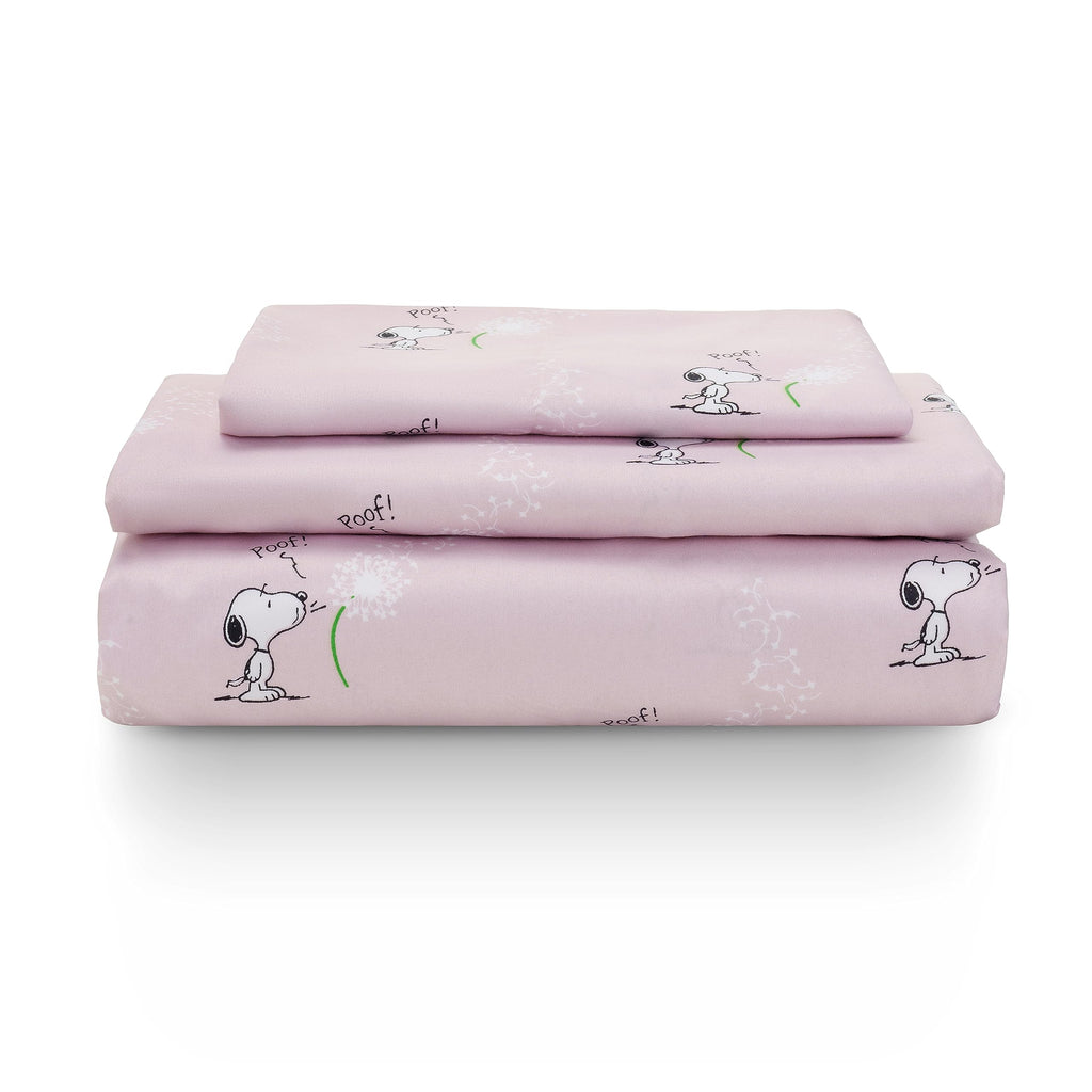 Berkshire Blanket Peanuts Kids Sheet Set, Twin Size - 3 Pieces, Peanuts Snoopy Make A Wish Sheet Scale Spring Pink, Cute Charact