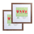FrameWorks 2-Pack, 12x12 Matted to 8x8 Picture Frame, Dark Oak - Classic Photo Frame with Tempered Glass, Picture Frame with Cle