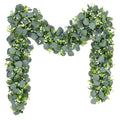 Waipfaru 2Pcs Eucalyptus Garland, 5.9FT Greenery Garland, Green Garland with Flowers, Artificial Faux Silver Dollar Eucalyptus L