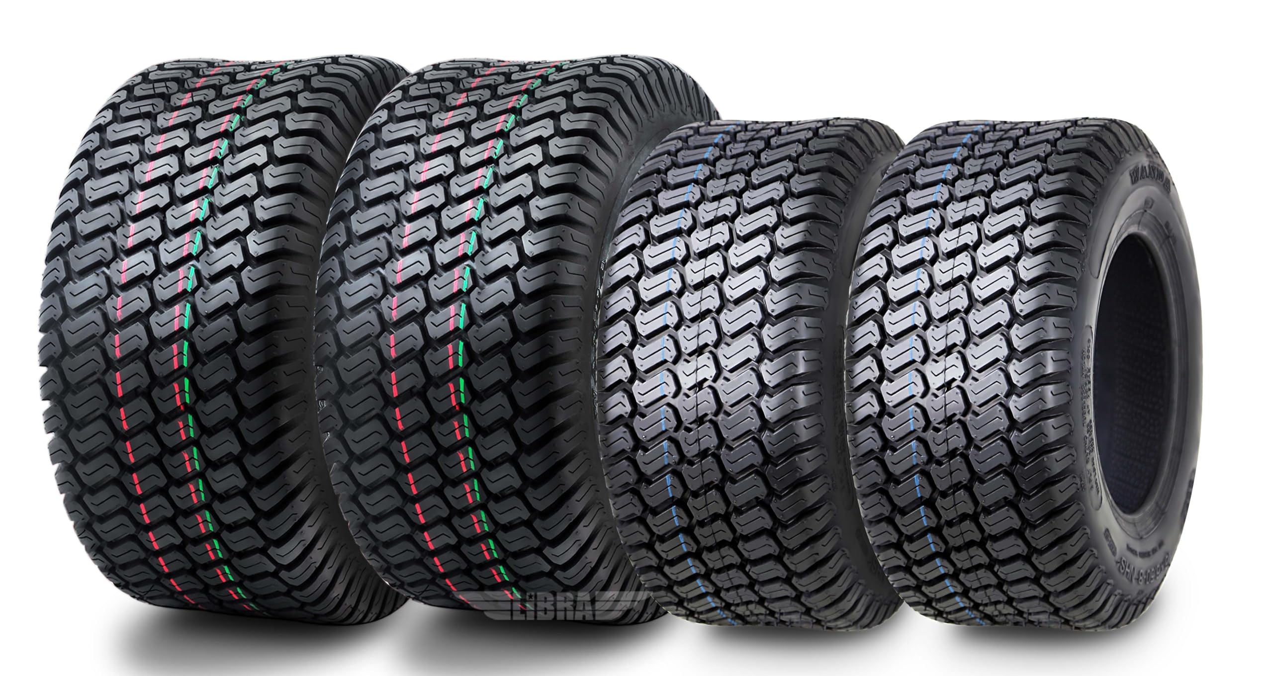 Wanda 4 Pack 15X6-6 & 18X9.5-8 Ride Lawn Mower Turf Tires 4 Pr