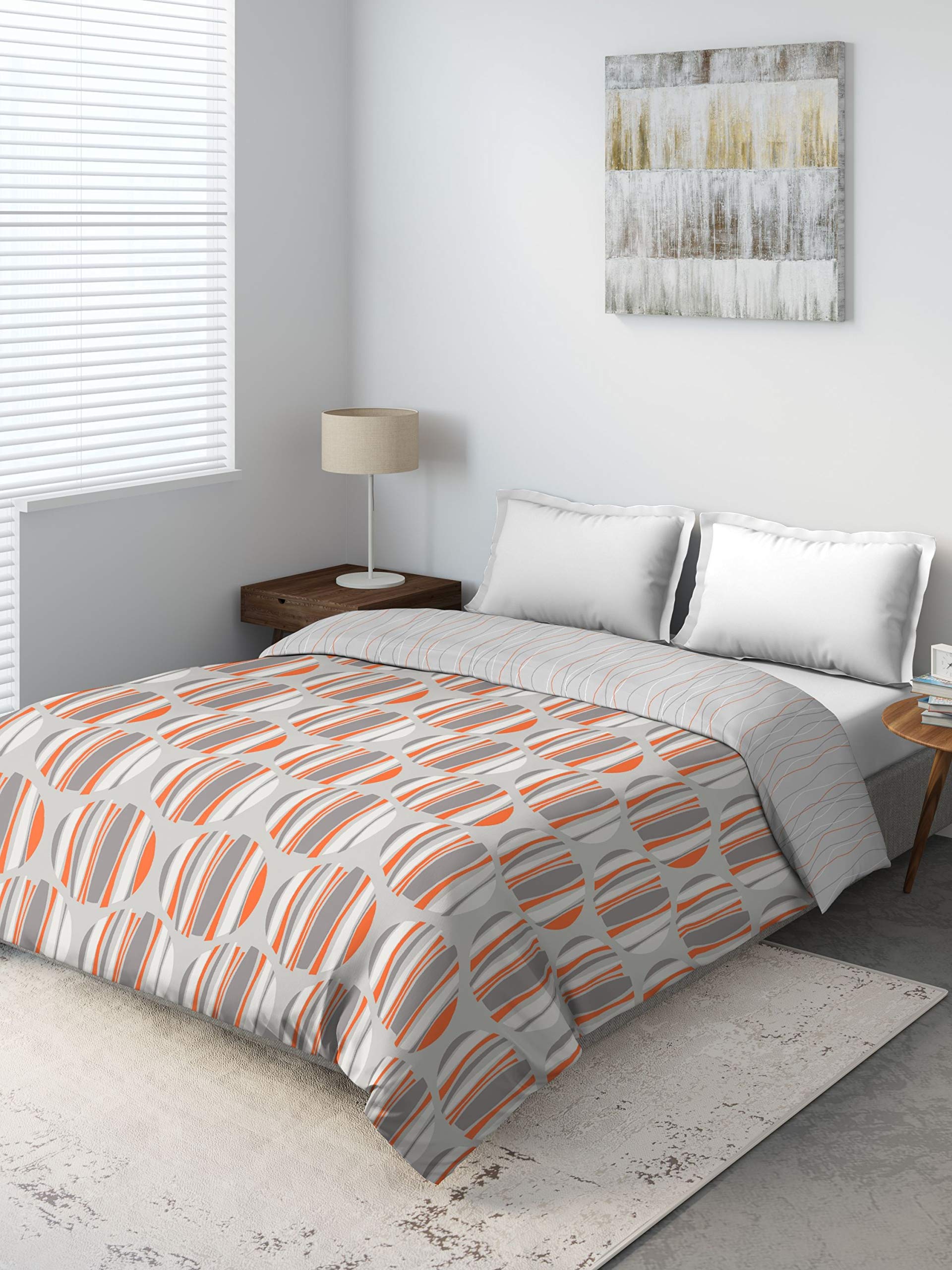Ddecor  136Tc 1 Double Comforter  Orange (228 Cm X 274 Cm, 90In X 100In)